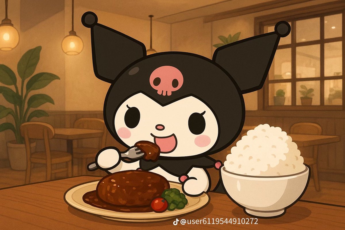 お昼ご飯沢山食べてね🍚
クロミちゃんは
ご飯🍚大盛り😈