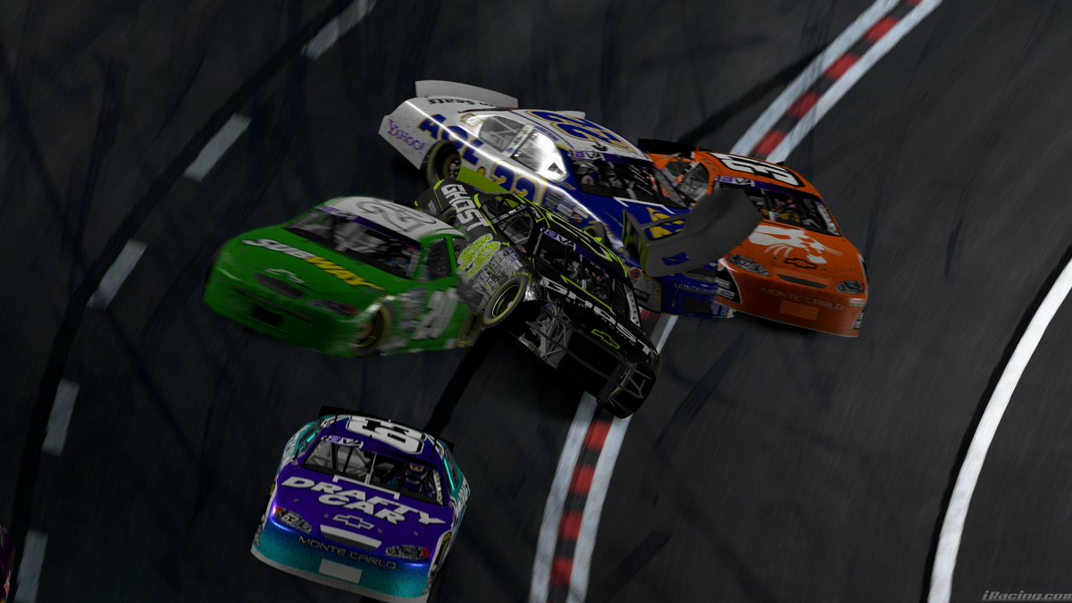 I honestly had no plans to run full-time in <a href="/FTF_Racing/">FTF.gg (Official)</a> this year. But just ran for fun to see what happened after some good early-season 87s/Gen4 finishes. 

And I somehow made the <a href="/BarrVisuals/">Daylon Barr</a> FTF Cup chase-offs after somewhat dodging this on the last lap.

#ShockTheWorld