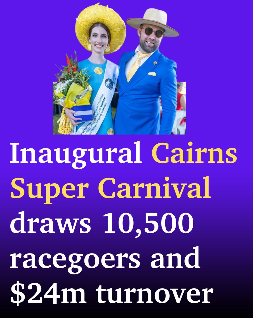The inaugural Cairns Super Carnival was a substantial success, organisers say, with the eight day racing festival welcoming more than 10,500 racegoers and turning over more than $24m. bit.ly/4mEUd1a
