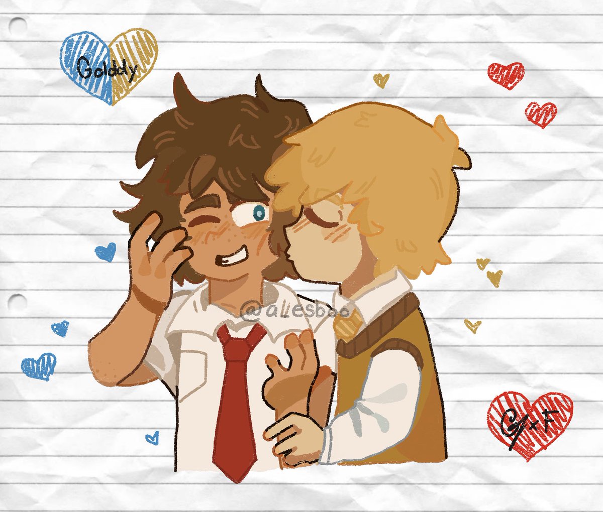 AH HOLA JELOU NO ME DEJEN EN FLOP ARRIBA EL #GOLDDY #FNAFHS #fhstwt 
#fhs 
Mis papás abandonados, lo siento 😢😢😢

(Dibujé solo como 3 veces desde que me fui, no me juzguen 🥺)