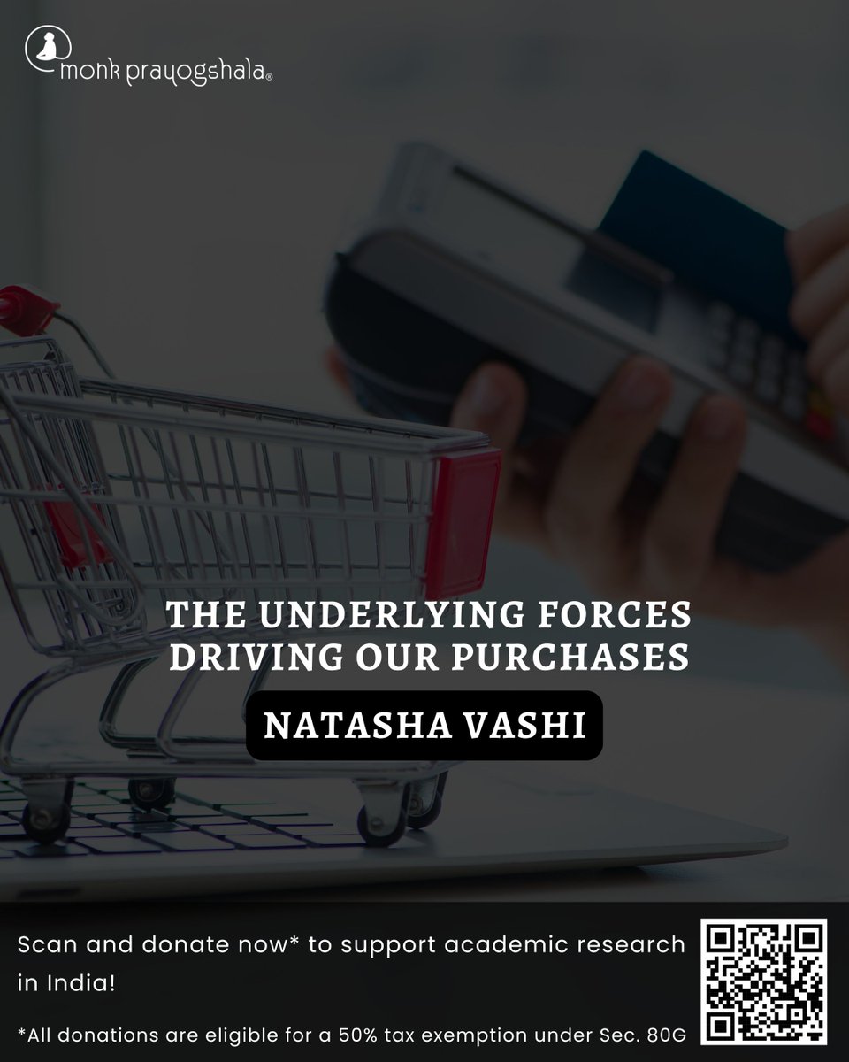 monkprayogshala's tweet image. 📌#BlogAlert
Read Natasha Vashi’s “The Underlying Forces Driving Our Purchases” in this week’s blog!
Link: buff.ly/GE3ytVJ

💛 Support independent academic research in India!
🔖 Donate now: buff.ly/e3QVJyV