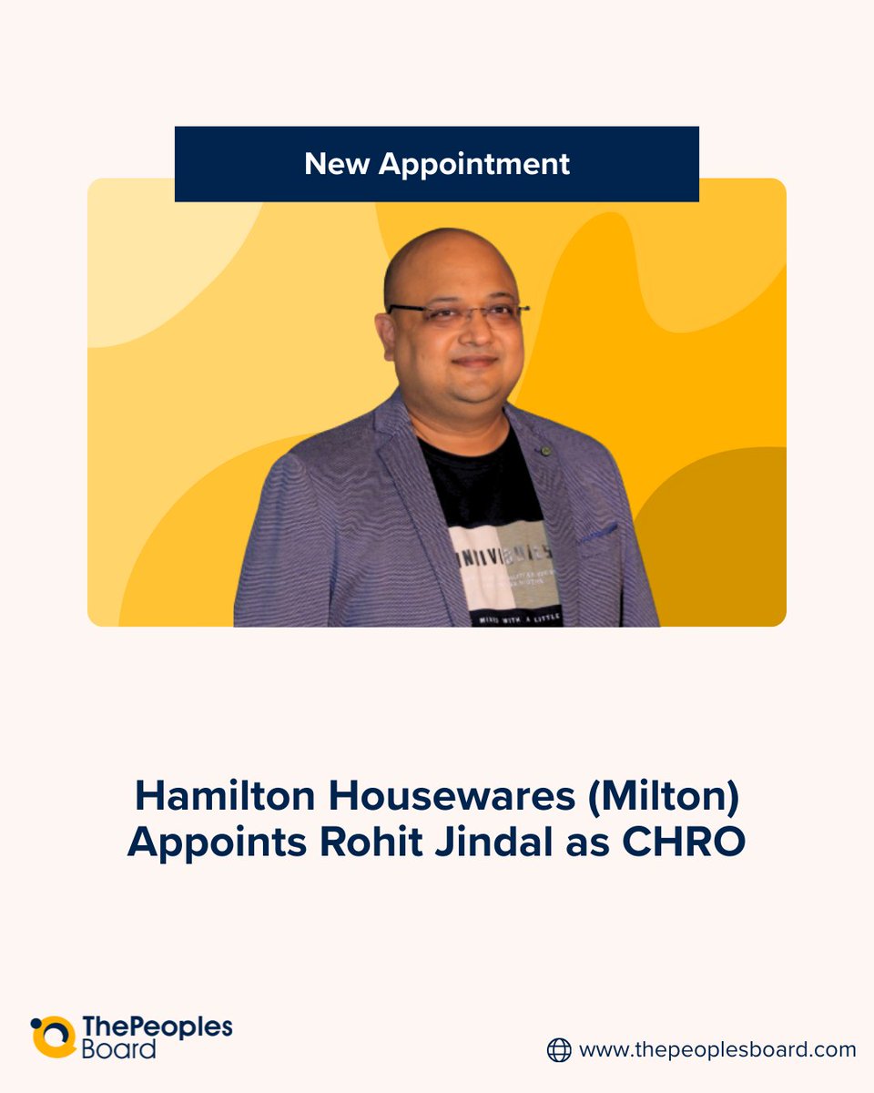 board_the43768's tweet image. 🚨 Hamilton Housewares (Milton) Appoints Rohit Jindal as CHRO.

Raed More: thepeoplesboard.com/news/hamilton-…

#HamiltonHousewares #PeopleUpdate #LeadershipMoves #HRLeadership #TalentStrategy #ThePeoplesBoard