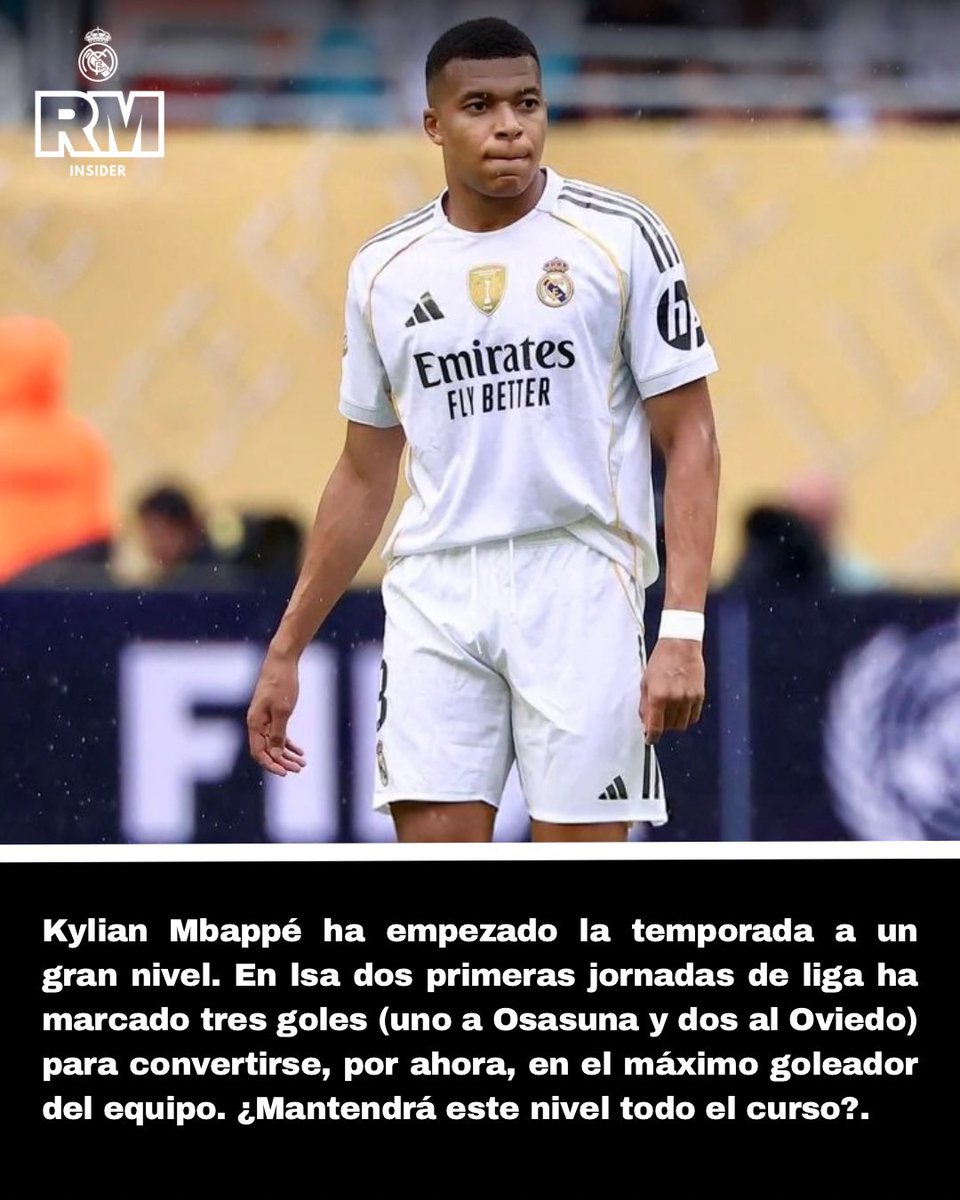 🚨💥 MBAPPÉ ACTIVA EL MODO KILLER: 3 GOLES EN 2 PARTIDOS

➡️ El delantero francés se ha echado el equipo a la espalda en el inicio de liga.

⚽ Se espera que Mbappé mejore sus números de la pasada temporada.

#RealMadrid #Mbappe <a href="/KMbappe/">Kylian Mbappé</a> <a href="/realmadrid/">Real Madrid C.F.</a>
