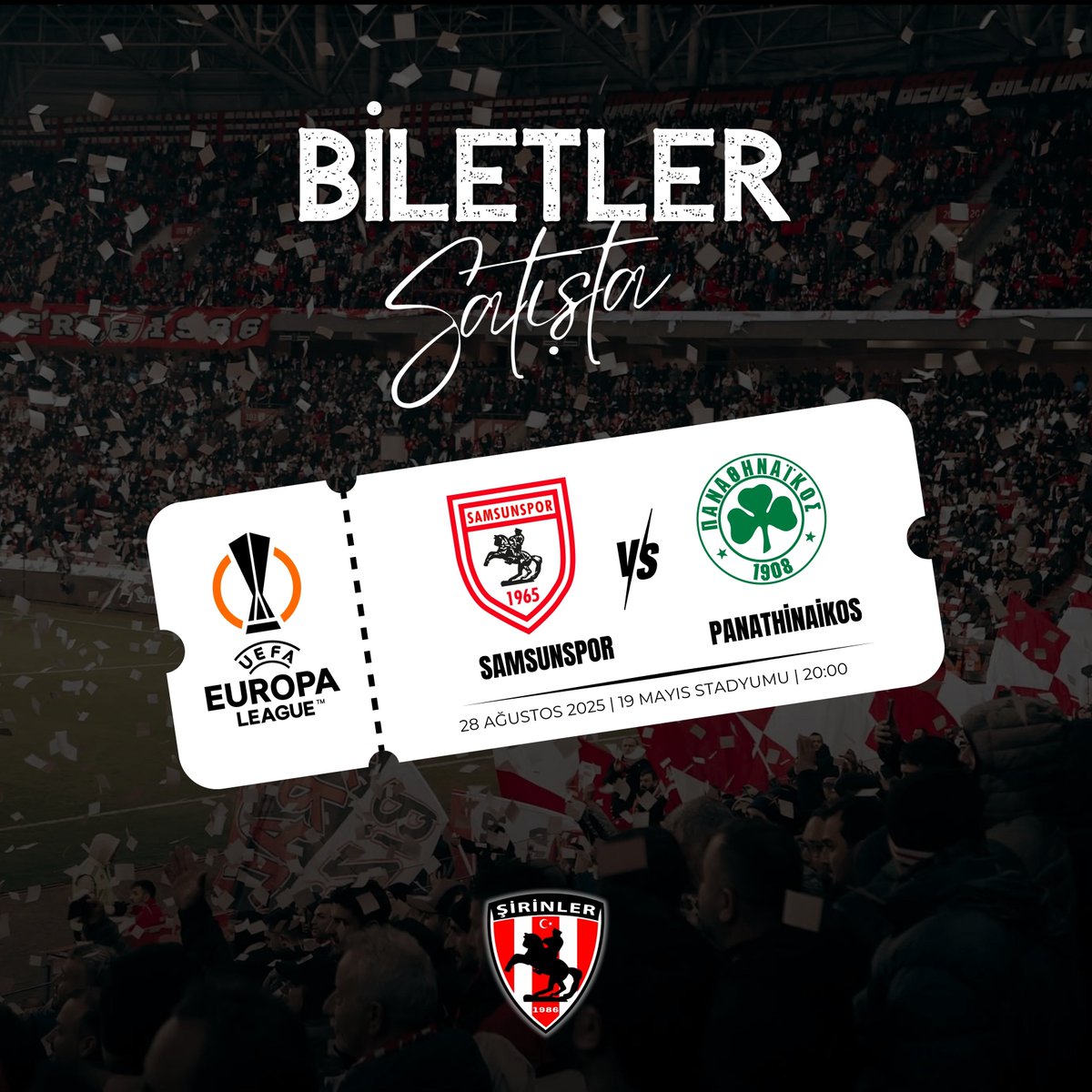 🎟️ PANATHİNAİKOS MAÇIMIZIN BİLETLERİ SATIŞTA!

Kuzeyin Kralı, Avrupa sahnesinde tarihi bir geceye çıkıyor! 🔴⚪️
UEFA Avrupa Ligi Play-Off rövanşında evimizde Panathinaikos’u ağırlıyoruz!

Bu mücadelede sen yoksan, bir kişi eksik! 💪🏻
Tribünleri hınca hınç dolduralım, 90 dakika
