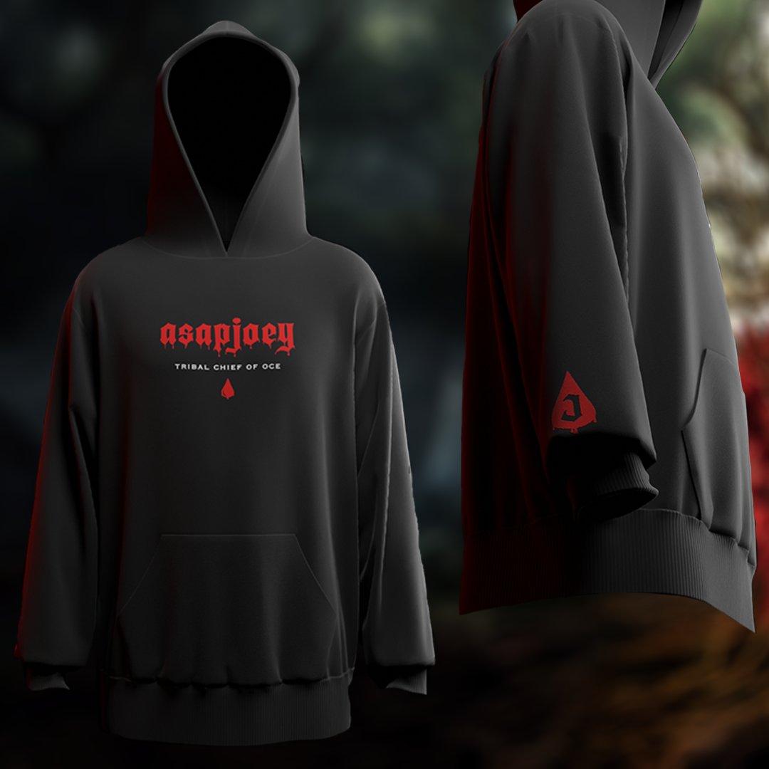asapjoeyx's tweet image. 🩸asapjoey 2025 merch reveal 🩸

very proud to show you guys the final designs of my merch! the individual themes of  'the tribal chief of OCE', 'bloodline origins' and 'classic logo' i wanted moreso as streetwear versus what standard streamer merch is. all merch output will be…