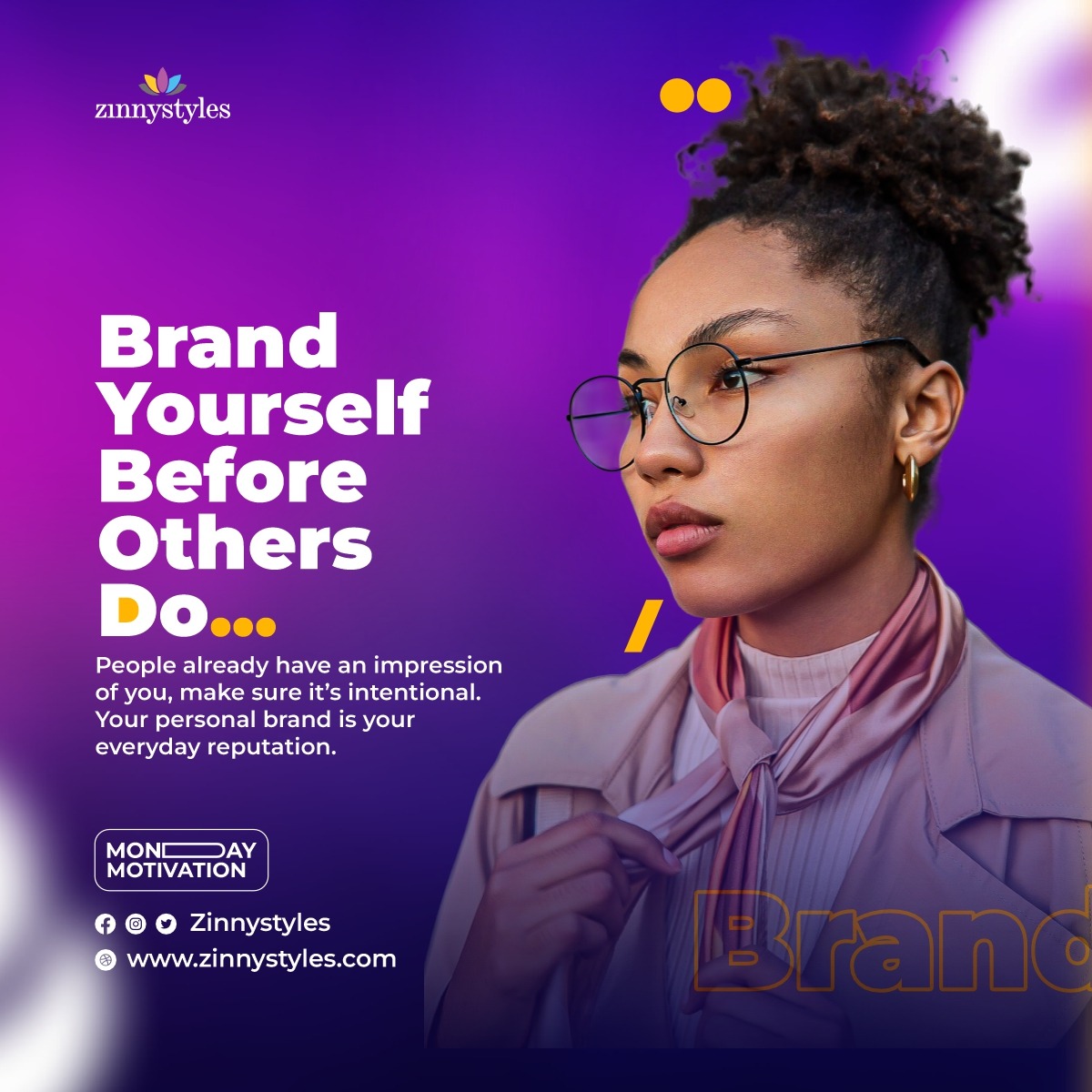 zinnystyles's tweet image. Are you leaving your branding to chance? You shouldn&apos;t.
Welcome to a new week. 

Consult @zinnystyles to improve your self confidence, personal brand and for your wardrobe management.

  #PersonalBranding #ImageConsulting  #branding #brands #mondaymotivation #mondaythoughts