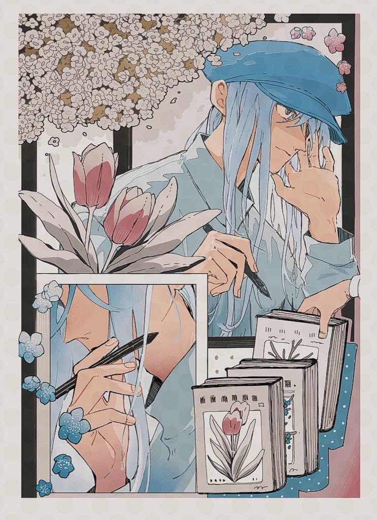 🌷と🧢