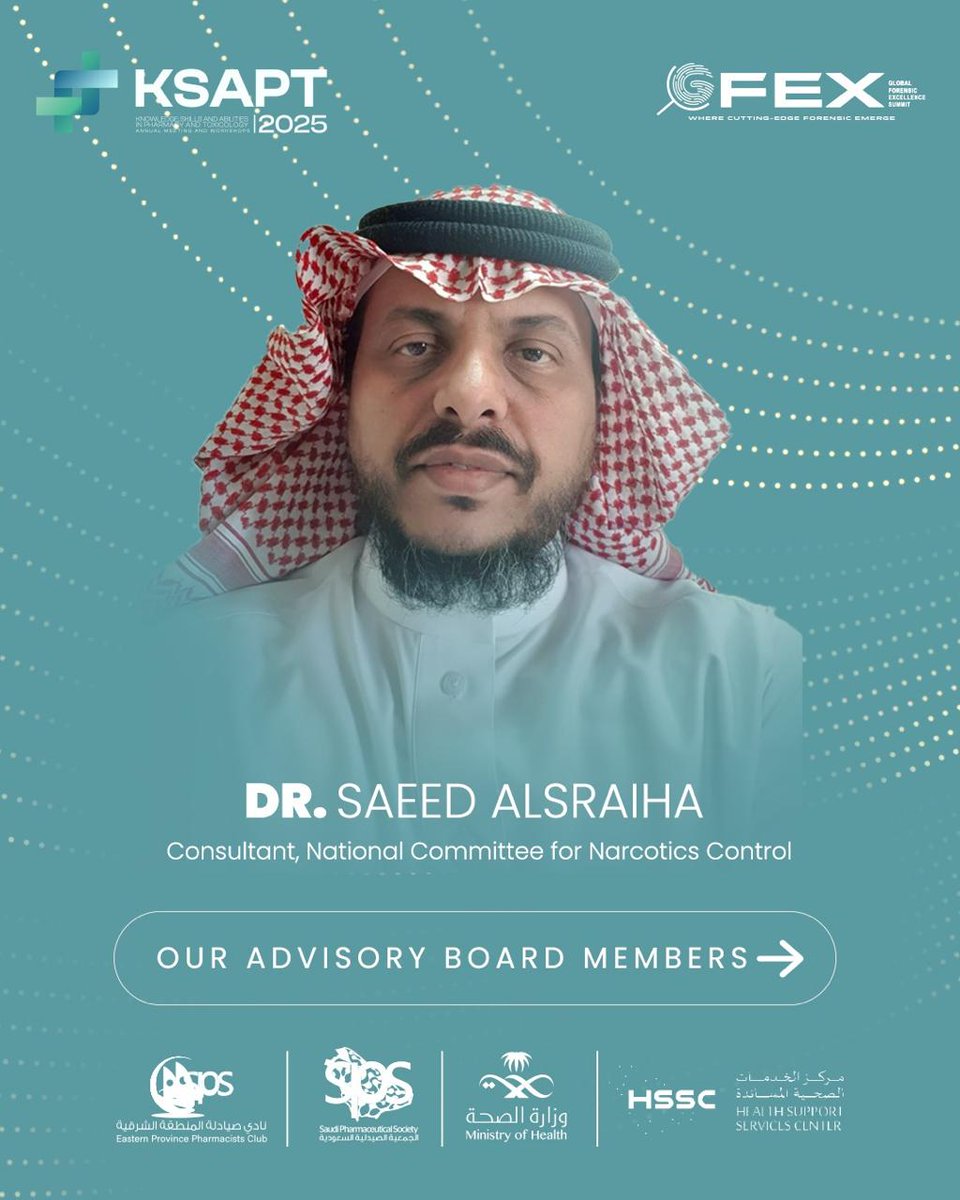 Dr. Saeed Alsareeha, #KSAPT2025 Advisory Board Member, drives advancements in public health. As well as his contribution to the development of national policies for drug awareness and prevention.💡

Join us in Riyadh to see his contributions!
<a href="/saeed1900/">د سعيد السريحة</a>
#KSAPTteam #KSAPT2025