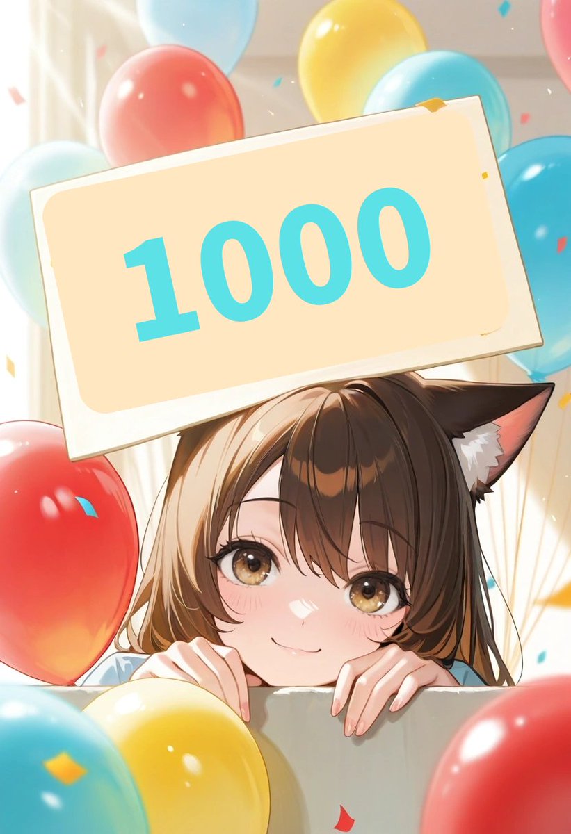 フォロワーさんが 1000人を超えました 🥰🎉✨

いつも見てくださる皆さんのおかげです💕
本当にありがとうございます🌸

これからも一緒に楽しく過ごしていけたら嬉しいです🥰
どうぞこれからも仲良くしてくださいねっ(｡•ᴗ•｡)💖
#AIイラスト #AIイラスト好きさんと繫がりたい