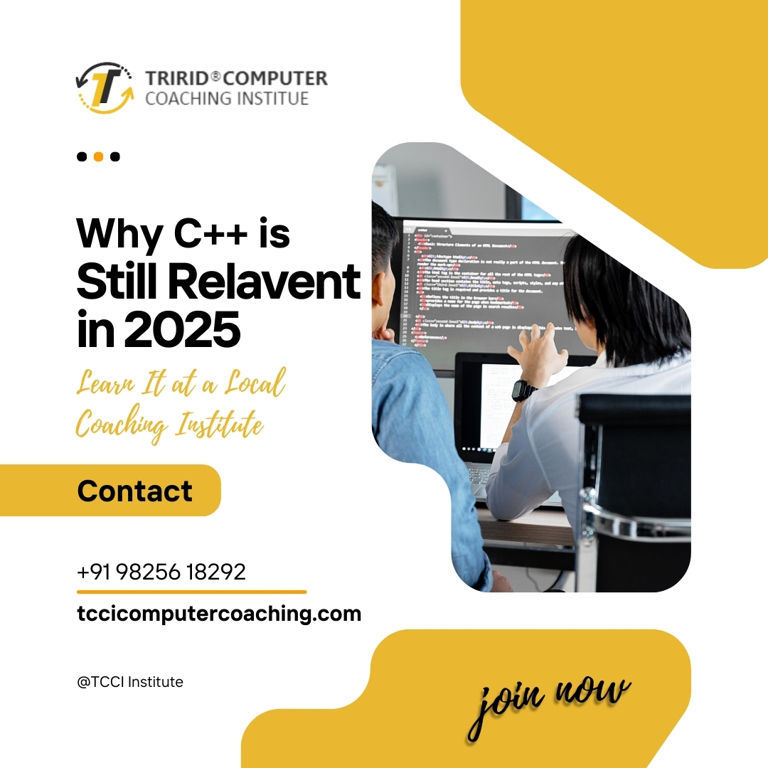 tccicomputer's tweet image. Learn why C++ is still relevant in 2025. Join certified C++ classes at TCCI Bopal Ahmedabad for practical training and career-ready skills.
👉tccicomputercoaching.wordpress.com/2025/08/25/cpp…
#Cplusplus #LearnCplusplus #ComputerClassesBopalAhmedabad #AhmedabadEducation #TCCIInstitute #BopalAhmedabad