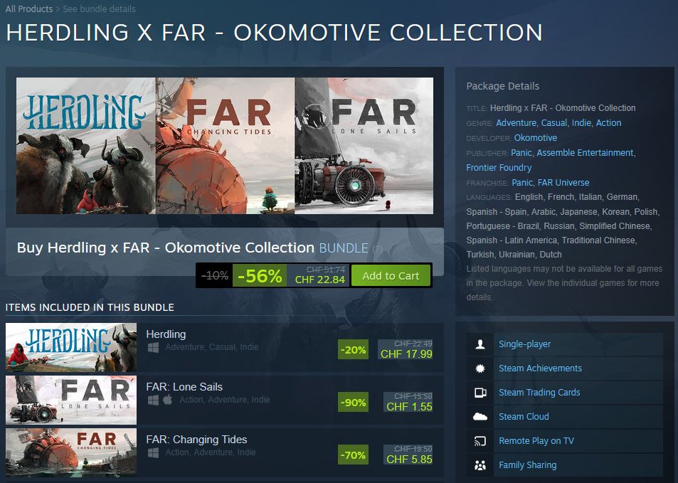 To celebrate the release of Herdling, we've put together a bundle of all Okomotive games with some very attractive discounts, check it out! 🥰

store.steampowered.com/bundle/58145/H…