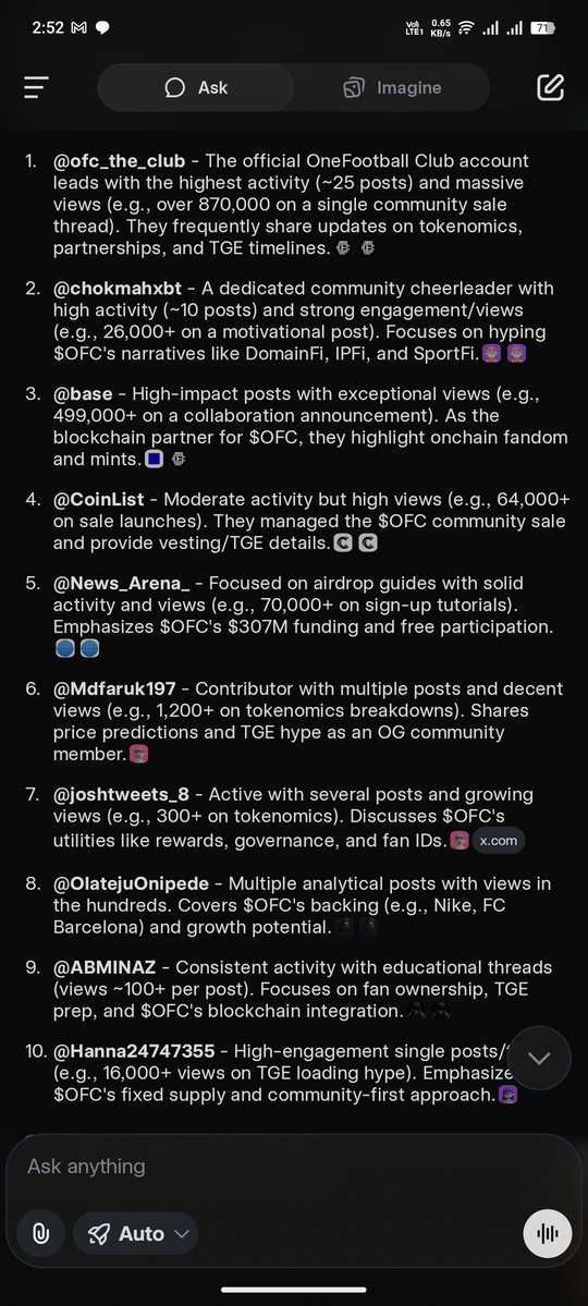 Crypto King ππͺ (@crypto_0king) on Twitter photo Top 10 voices to follow for $OFC TGE (Q3 2025) β
Picked by activity + views across Top & Latest (semantic + keyword).
Mix of official handle, community leads, and influencers covering roadmap, tokenomics, airdrop checker, and TGE updates <a href="/ofc_the_club/">OneFootball Club</a>
π grok.com/share/c2hhcmQtβ¦ Top 10 voices to follow for $OFC TGE (Q3 2025) β
Picked by activity + views across Top & Latest (semantic + keyword).
Mix of official handle, community leads, and influencers covering roadmap, tokenomics, airdrop checker, and TGE updates <a href="/ofc_the_club/">OneFootball Club</a>
π grok.com/share/c2hhcmQtβ¦
