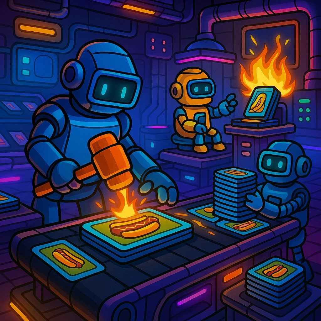⚡ The Weenie Forge is alive with energy! Our bots are hammering out legendary cards, stacking decks, and charging up utilities for the ultimate card game showdown. Every card is more than a collectible—it’s your weapon to trade, play, and win big. 🔥

#TheFutureIsSizzling