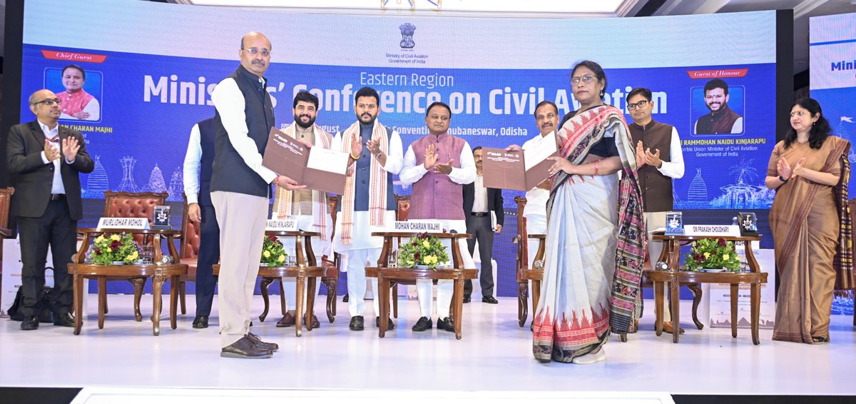 MohanMOdisha's tweet photo. With the Centre’s support through a flexible national policy, financial assistance for regional routes, and technical collaboration for MROs and training centers, Odisha’s aviation sector is poised for rapid growth. The extension of UDAN and development of airports at Puri, Rourkela, and Paradeep will further boost connectivity. Aviation for us is about connecting aspirations with opportunities and creating highways of prosperity in the sky. This conference will be a pathway to make Eastern India a dynamic civil aviation hub.