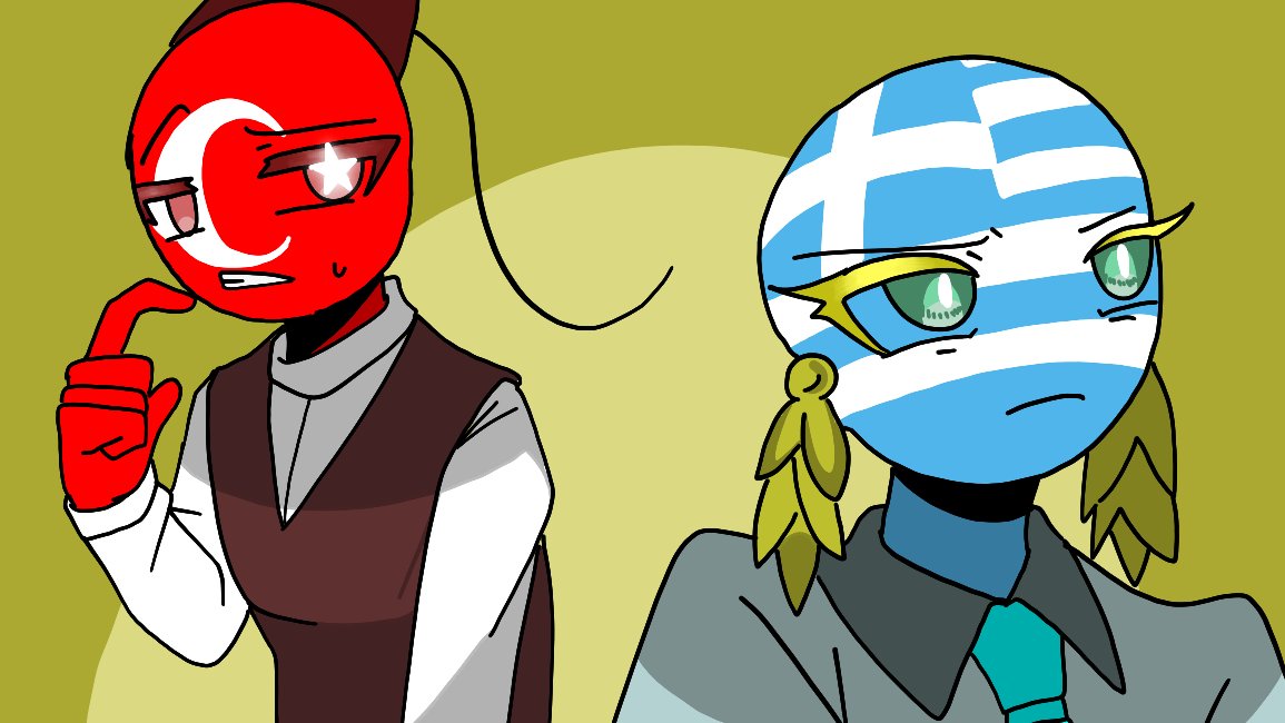 🇹🇷：そんな強く言ってないのになんで怒るんだろう..
#Countryhumans #カントリーヒューマンズ
