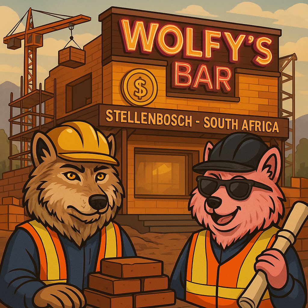 🍻🐺 The foundation is set, the walls are rising, and the first Wolfy’s Bar franchise is coming to life in Stellenbosch, South Africa.

This isn’t just construction — it’s the beginning of a global network where every brick strengthens $WOLFY and every franchise fuels the pack.