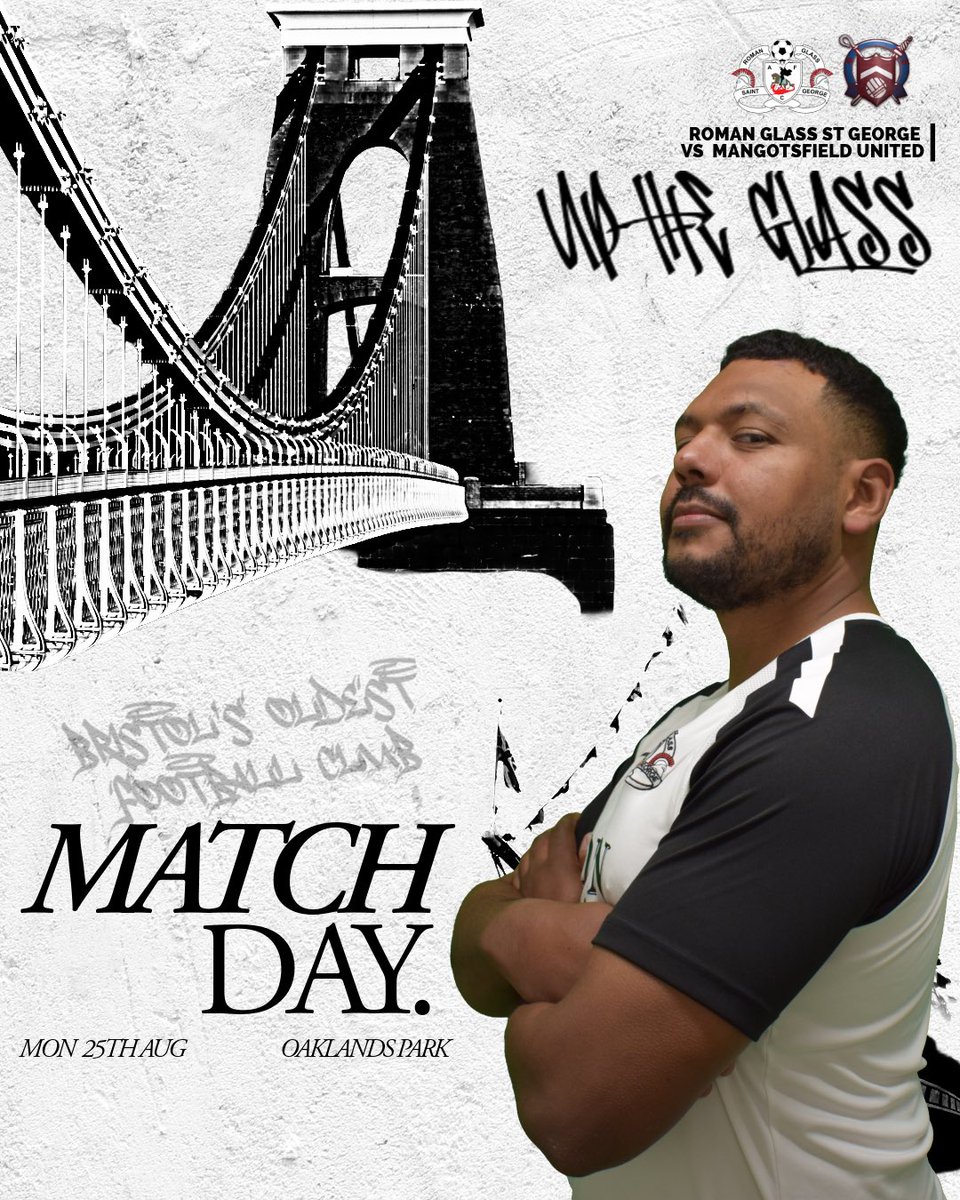 𝐌𝐀𝐓𝐂𝐇𝐃𝐀𝐘.
Bank Holiday. Local pride. Three points up for grabs.

The Glass vs Mangotsfield — the derby is here.
⏰ KO 3PM | 📍Oaklands Park
#UpTheGlass #LocalDerby #OnOurTerms