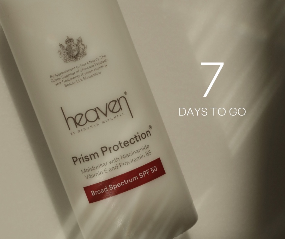 heavenskincare's tweet image. Just 7 days to go!

Your daily defence and radiant base in one, Prism Protection is nearly here. ☀️

#HeavenSkincare #PrismProtection #SPF #SkinProtect #ProductLaunch