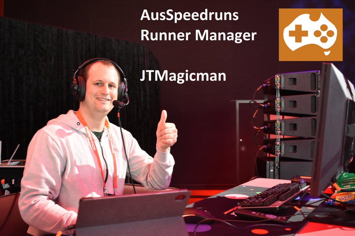 JTMagicman's tweet photo. Proud to announce that I will be the new @AusSpeedruns Runner Manager!  I’m excited and honoured to take on the role of Runner Manager, big thank you to the committee and ASM for giving me this opportunity! https://t.co/P7DueuUhwA