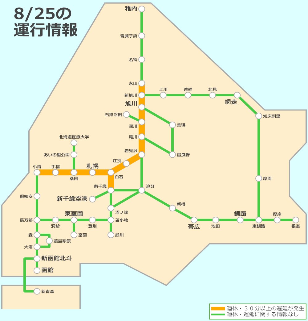JR北海道 列車運行情報【公式】 on X: 