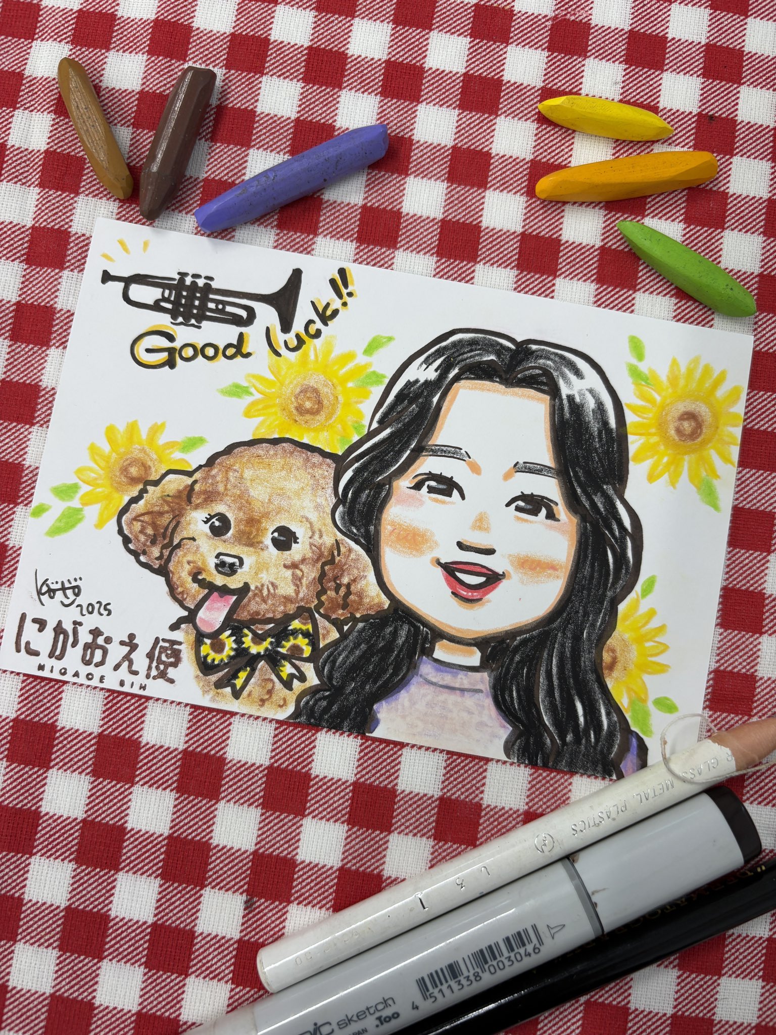 世界で1枚のオーダーメイド似顔絵、アクリル絵の具 世界で1枚のオーダーメイド似顔絵☆大人数ok☆敬老の日☆感謝の