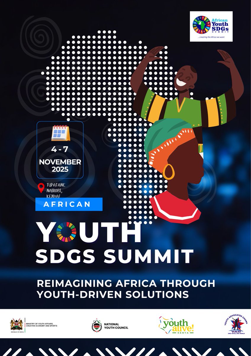 NYC_YouthVoice's tweet photo. Happy New Week!
Don't miss your chance to be part of Africa's largest youth-led SDGs platform!
The 6th African Youth SDGs Summit is coming to Nairobi, November 4th -7th, 2025. Over 1,000 young leaders, change-makers, and policymakers will gather to tackle Africa's biggest challenges with youth-driven solutions.
It's your time to reimagine Africa through climate action, digital innovation, peace-building, and more. Get ready to co-create solutions and influence policy on a continental scale.

Registration details and more updates coming soon. Stay tuned!
#AYSDG2025