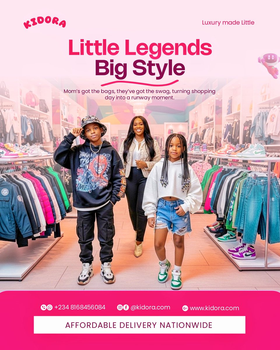 KaramotCreative's tweet image. Just wrapped up a Project for &quot;Kidora&quot;

It&apos;s  a kiddie’s clothing brand where you can get all the trending outfits for your little ones.

It was fun working on this because I love the colour Usage 💓🤍

Which Slide is your Fav 💙?