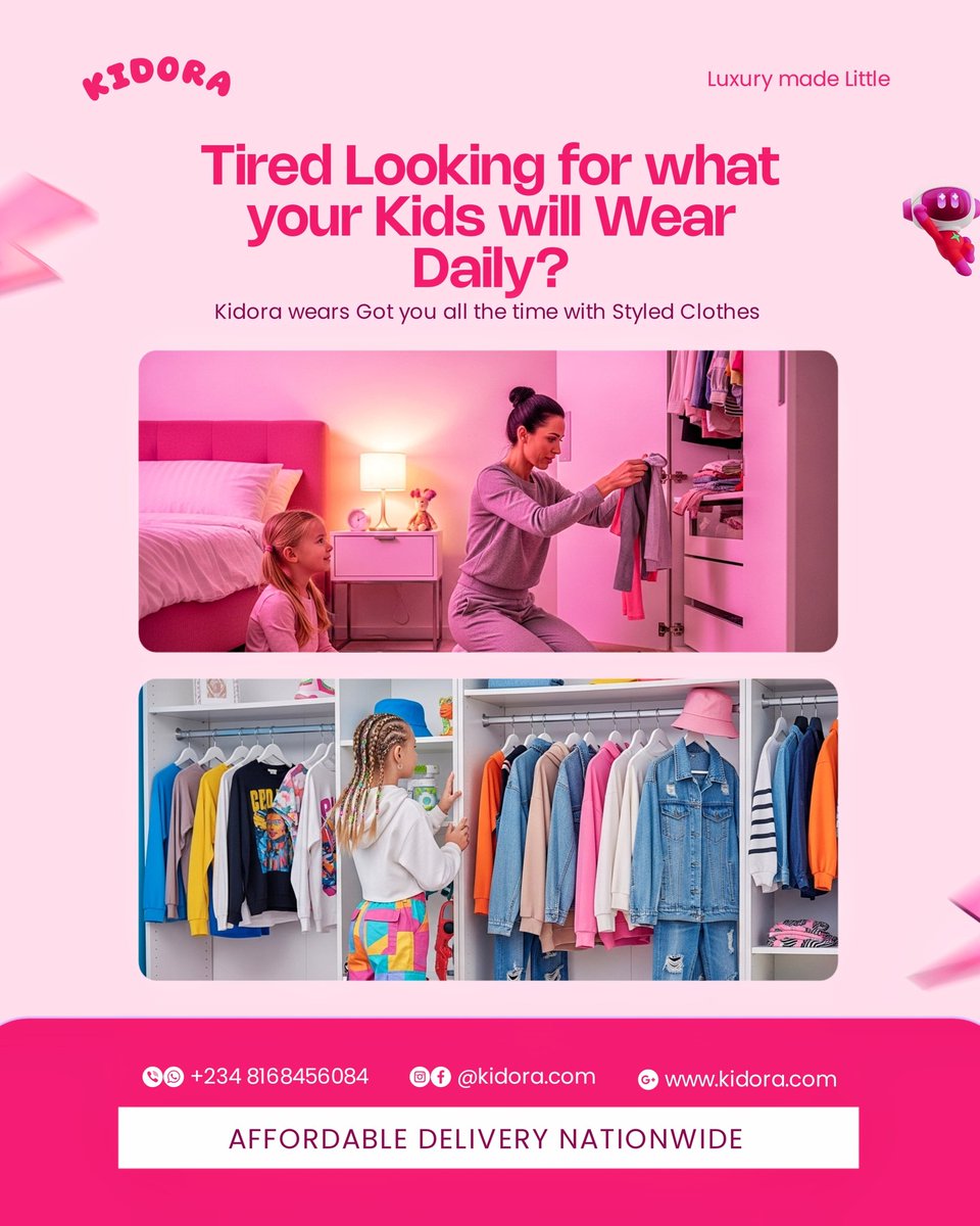 KaramotCreative's tweet image. Just wrapped up a Project for &quot;Kidora&quot;

It&apos;s  a kiddie’s clothing brand where you can get all the trending outfits for your little ones.

It was fun working on this because I love the colour Usage 💓🤍

Which Slide is your Fav 💙?