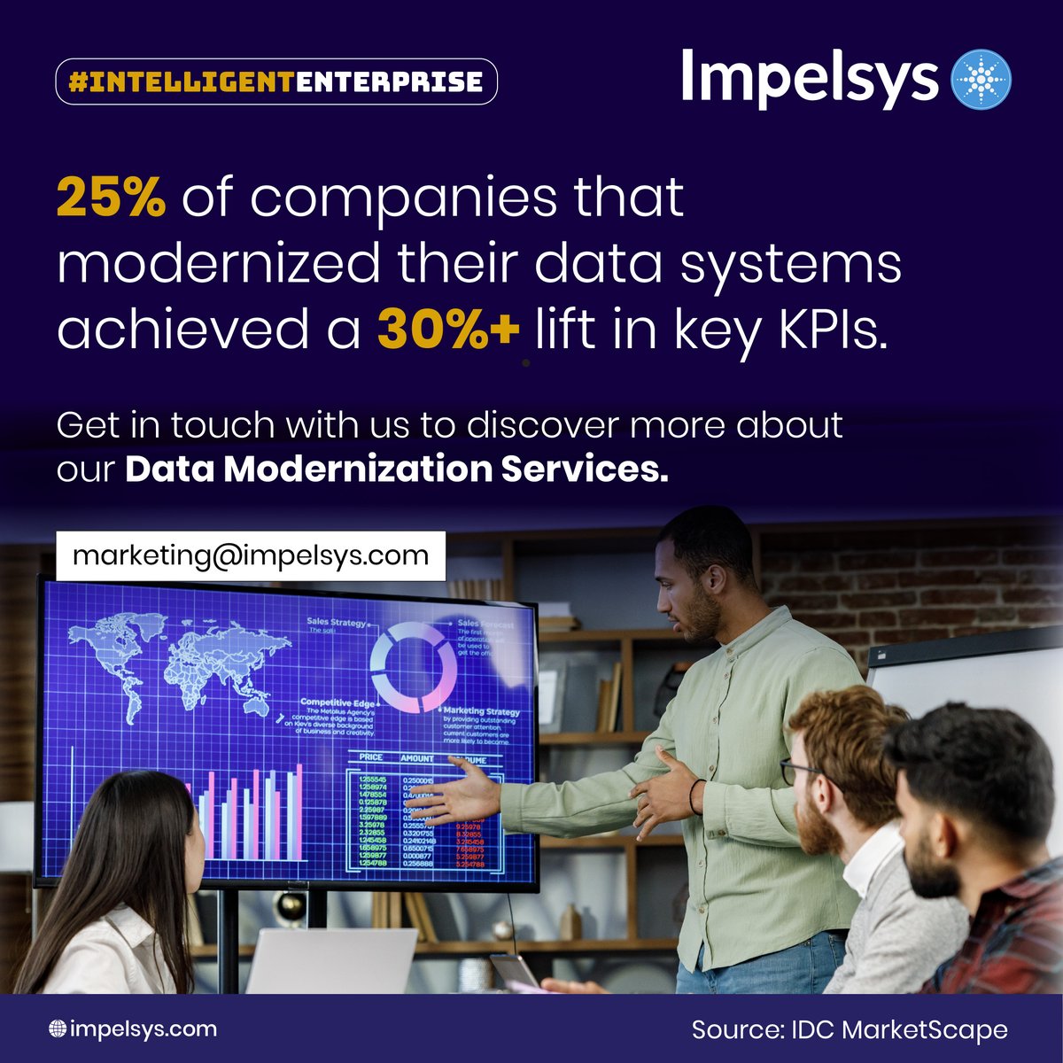Impelsys's tweet image. Organizations that modernize data infrastructure see real gains—25% report 30%+ lift in key KPIs.
With our #DataModernization Services, you can:
✅Assess & roadmap #smarterdecisions
✅Migrate to #cloudplatforms
✅Build data lakes for faster insights
impelsys.com/services/data-…