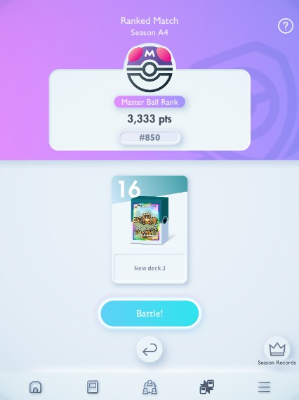 1 HOUR LEFT! Great job everyone. See you again next season! 🏆
#PokemonTCGPocket 
#ポケポケ #ポケポケデッキ紹介 
#ポケポケランクマ