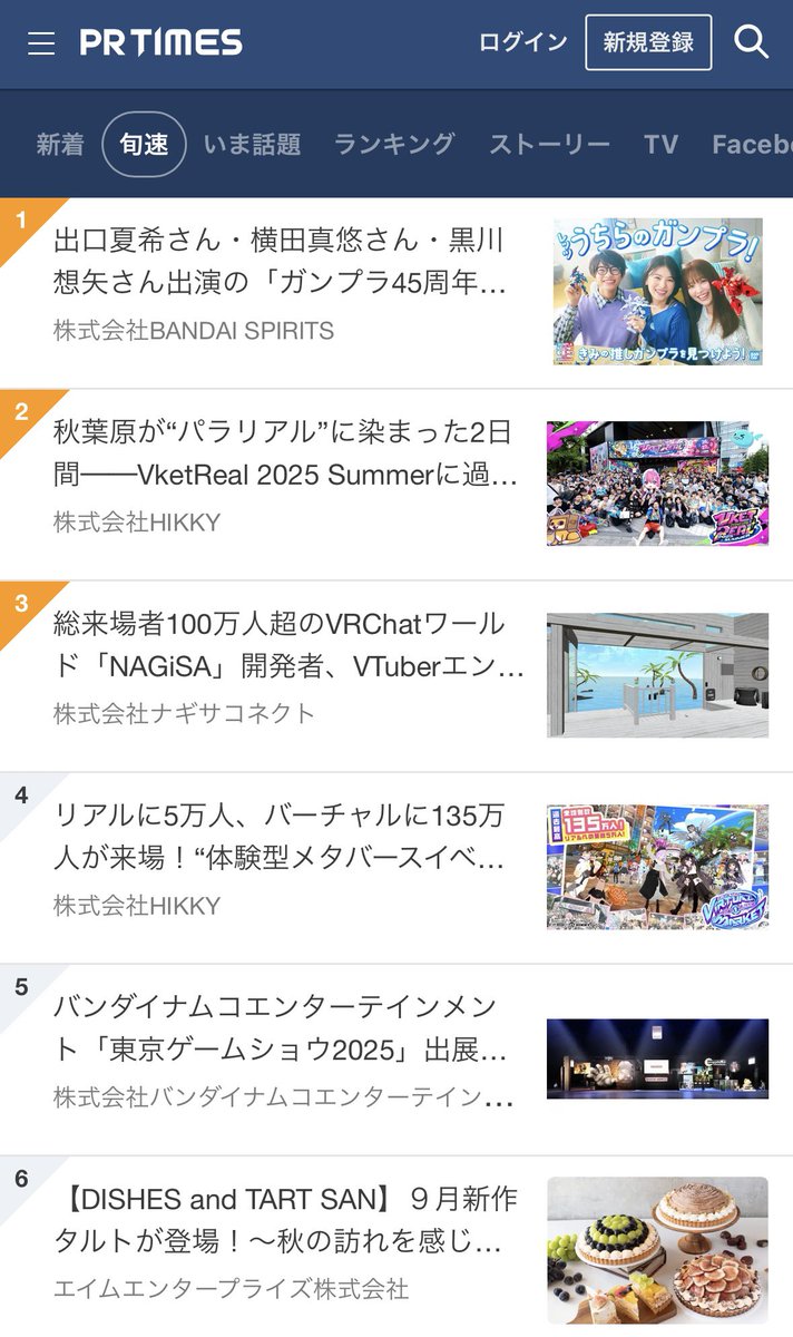 PRTIMESの旬速でVketRealが2位
Vketが4位になってる‼️
Wでランキングに載るなんてみんながそれだけ注目してくれてたってことだよね
本当にいつもありがとう😊
冬開催については今週中にいろいろ新しい情報が出てくると思うから楽しみに待っててね✨