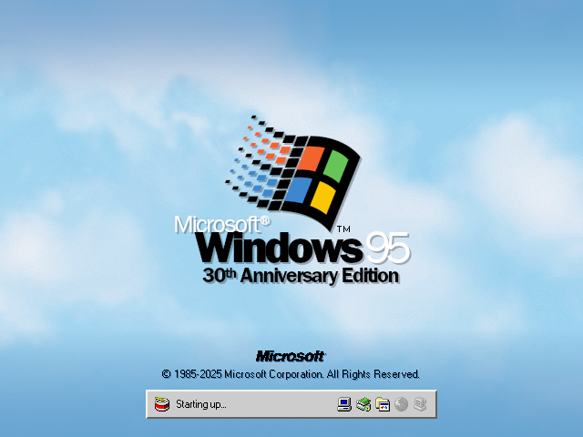 adeswanta08's tweet image. [Windows 95 30th Anniversary Special]
Windows 95 boot screen in PUoW Windows 4.0 style

#ParallelUniverseofWindows #windows #retro #AlternateTimeline
