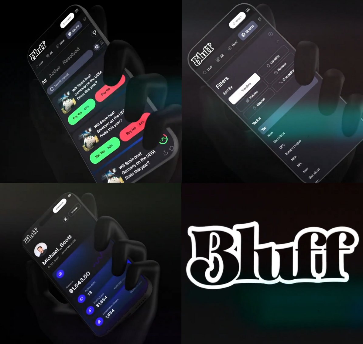 Prediction markets are the new meta in crypto right now. 

@BetOnBluff_io has been building since way before the hype and is ahead of the curve — Launching soon.

Here’s why Bluff could flip the entire sector 👇

Starting with the UI: