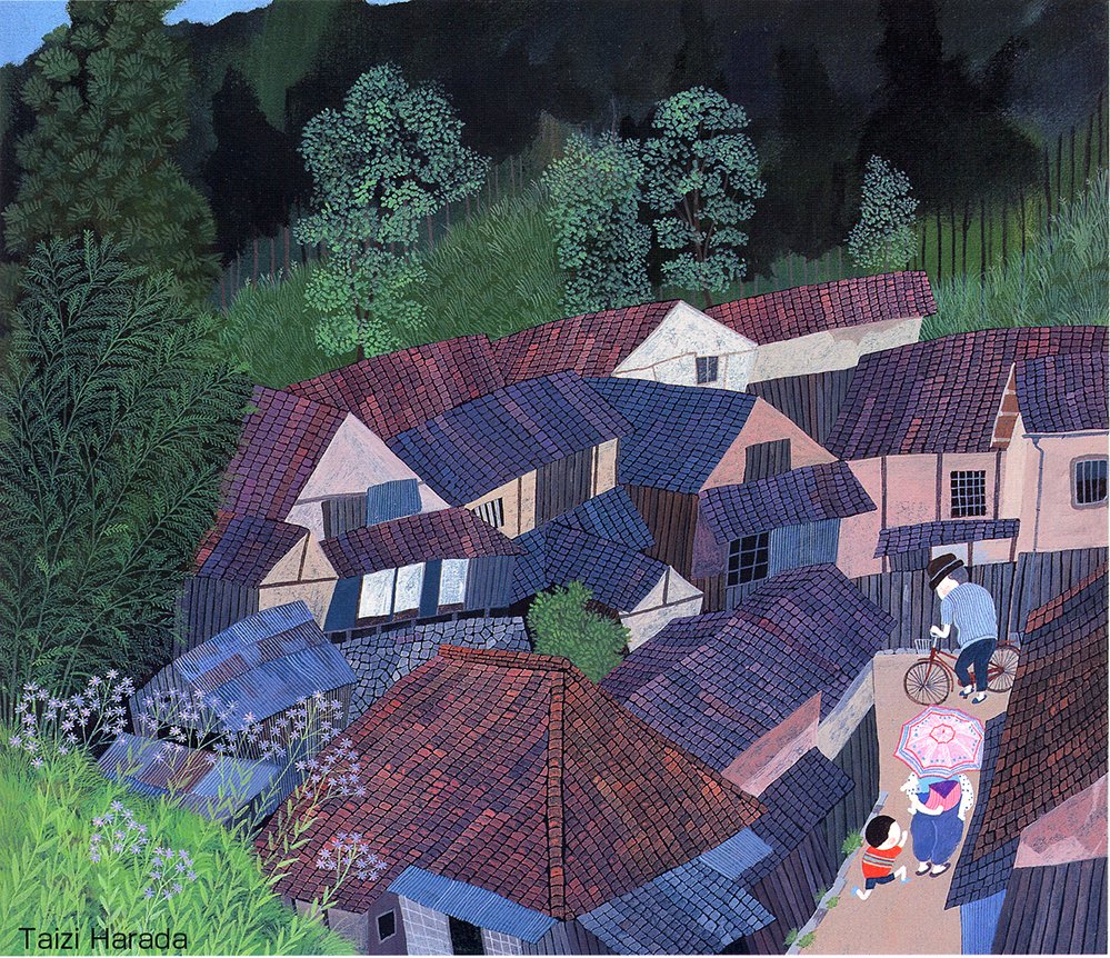 原田泰治 1989 セントラルパーク Central Park @New York 1122×1622