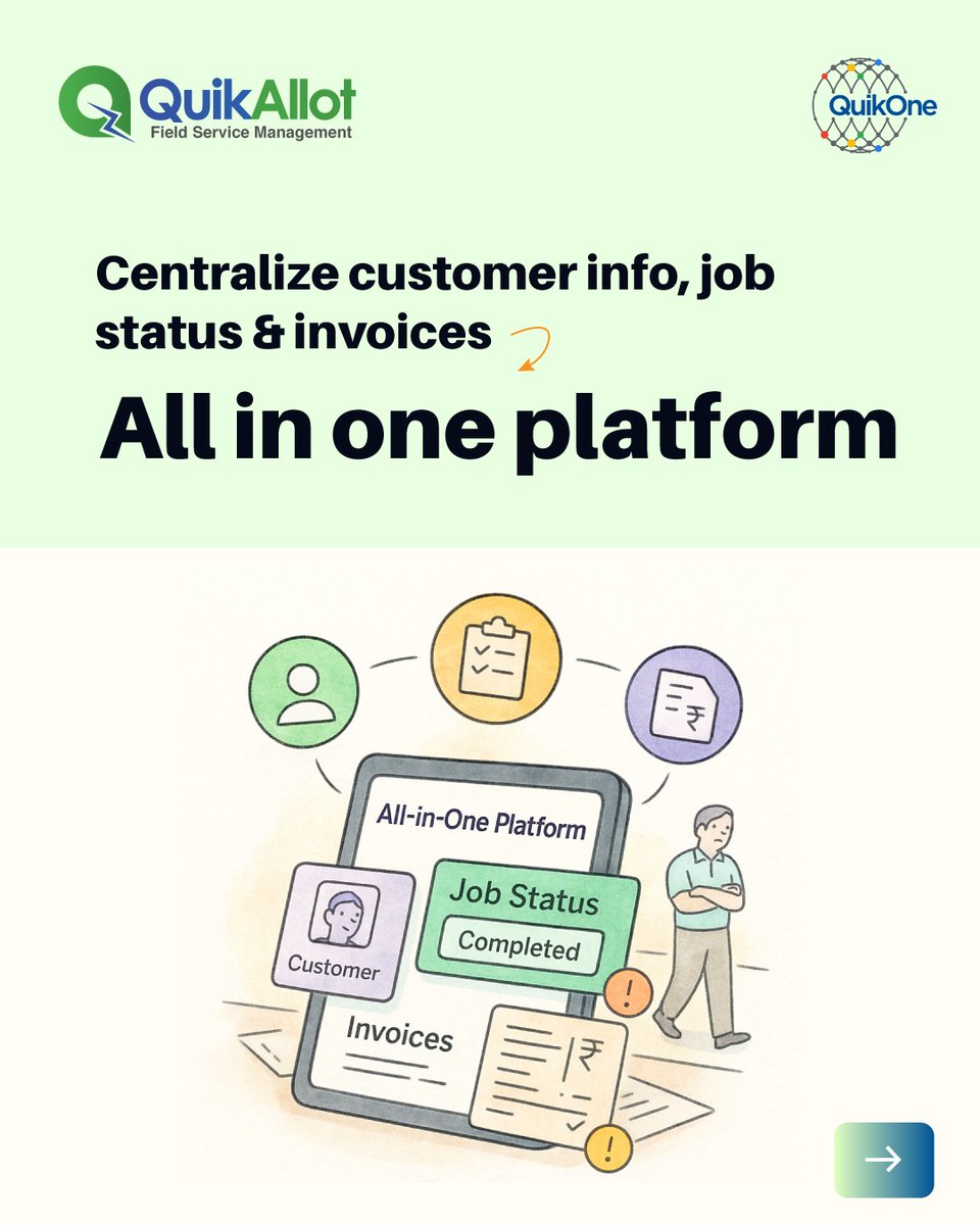 quikonesolution's tweet image. #HVAC job delays aren’t a technician problem — they’re a system problem. That’s why successful service teams run on QuikAllot FSM.  

Power your HVAC operations with clarity.

👉Book your demo today: quikone.com/demo/ 

#FieldServiceManagement #QuikAllot #FSMSoftware