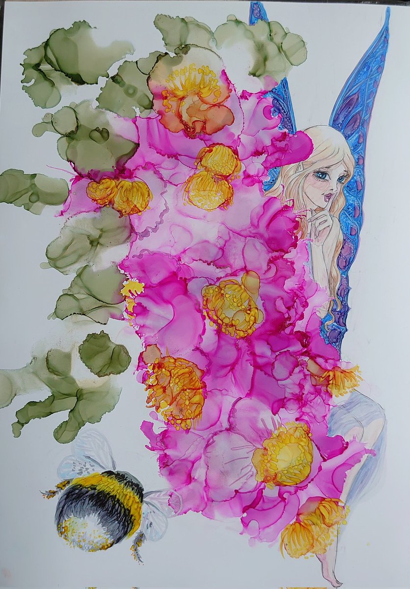 Iresh2022's tweet photo. Hide and seek 🦋 🌷 🐝 -Copic ink and sketch #copic #copicink #copicmarkers #コピックインク #コピックスケッチ #コピック #アナログイラスト #ジャカドピニアタカラ https://t.co/LtUYPLkt8q