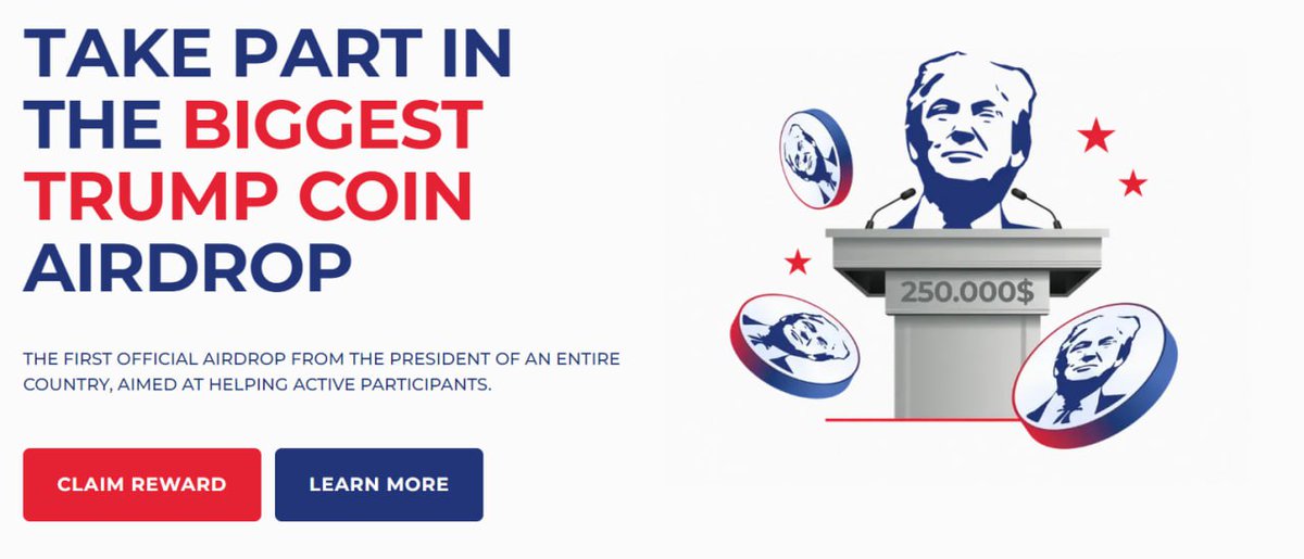 🇺🇸 TrumpCoin Airdrop is here!

💎 A fair way to reward the community
⚡️ Simple • Transparent • Secure

👉 Claim now: trumpdrop.github.io/-/

#TrumpCoin #Airdrop #Crypto #DeFi #Blockchain