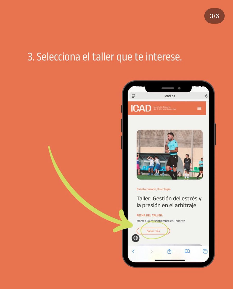 📚 ¿Te perdiste uno de nuestros talleres o quieres volver a verlo? ¡Te lo ponemos fácil!
Sigue estos 5 pasos y accede a todos los talleres impartidos hasta ahora:

1️⃣ Entra en nuestra web
2️⃣ Dirígete al apartado Formación Arbitral y haz clic en Talleres
3️⃣ Selecciona el taller