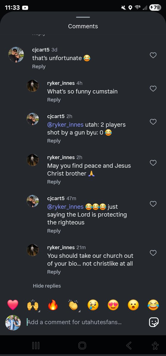 Ok, I know this isn't all BYU fans. Most BYU fans are great, but when I say I see self-righteousness in the fanbase and holier than thou attitude, this is what I mean. Just absolutely despicable. This attitude is a complete detriment to the church and Christians in general.