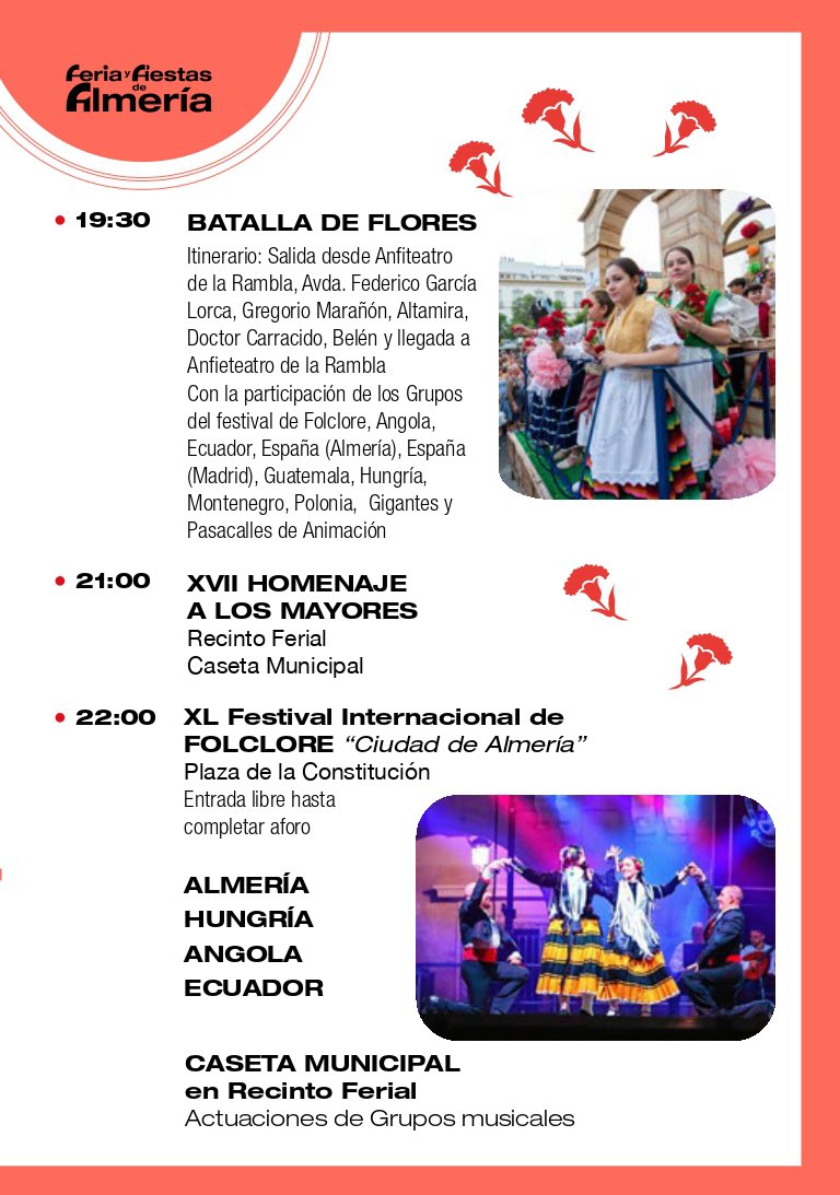 🎡 Este lunes de Feria viene cargado de actividades para todos los públicos.

💐 La tradicional Batalla de Flores comenzará a las 19:30 horas. 

¡Os esperamos!
