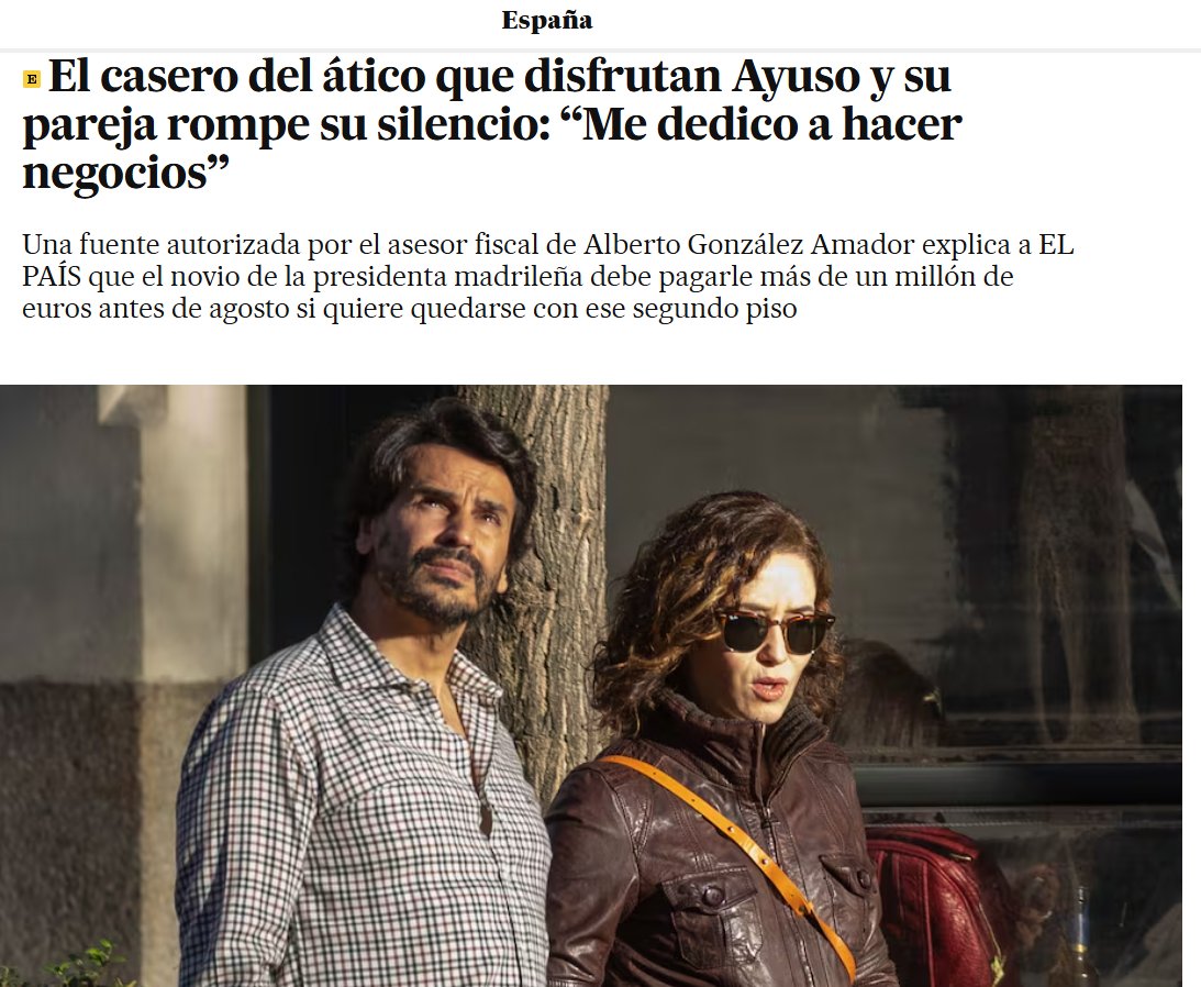 Isabel Díaz Ayuso, Presidenta cuqui fake ⚪ (@idiazaquso) on Twitter photo Casi ha pasado todo agosto y a ningún periodista de <a href="/TheObjective_es/">THE OBJECTIVE</a> <a href="/larazon_es/">La Razón</a> <a href="/elmundoes/">EL MUNDO</a> <a href="/abc_es/">ABC.es</a> <a href="/elespanolcom/">EL ESPAÑOL</a> <a href="/okdiario/">okdiario.com</a> <a href="/gaceta_es/">LA GACETA</a> <a href="/voz_populi/">Vozpópuli</a> le ha dado por investigar si al final realizó el pago o no.
Gracias, bien pagados. Casi ha pasado todo agosto y a ningún periodista de <a href="/TheObjective_es/">THE OBJECTIVE</a> <a href="/larazon_es/">La Razón</a> <a href="/elmundoes/">EL MUNDO</a> <a href="/abc_es/">ABC.es</a> <a href="/elespanolcom/">EL ESPAÑOL</a> <a href="/okdiario/">okdiario.com</a> <a href="/gaceta_es/">LA GACETA</a> <a href="/voz_populi/">Vozpópuli</a> le ha dado por investigar si al final realizó el pago o no.
Gracias, bien pagados.