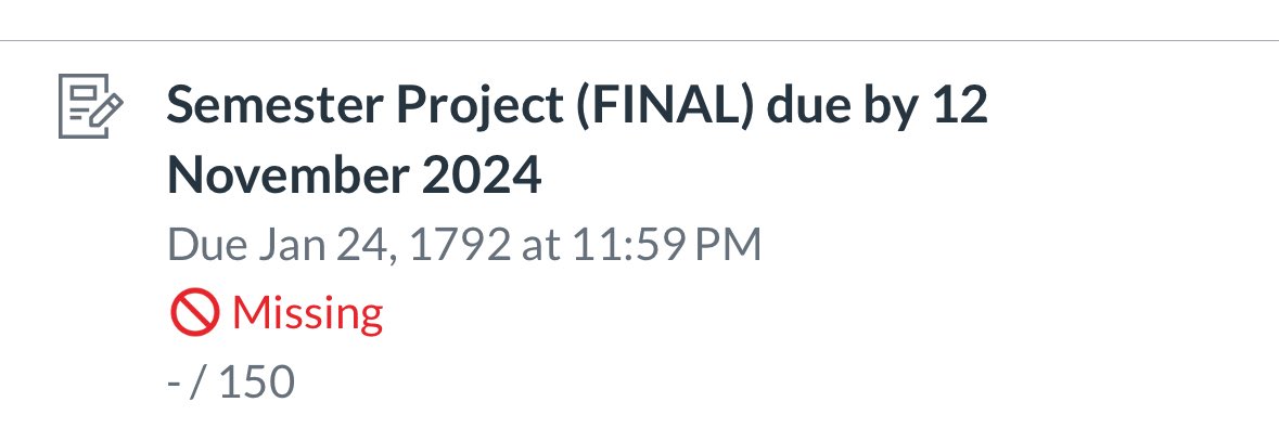 I missed my final bro im failing this class 😅🥲