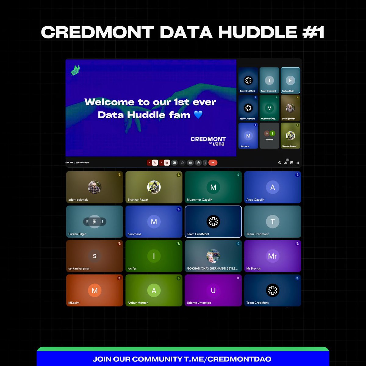 Wrapped Up Our Data Huddle #1 🌱

&gt; Identified onboarding + tech frictions, fixes are in progress.
&gt; Gathered thoughts/feedback on upcoming features. 
&gt; Shared campaigns and roadmap.

Big thanks to everyone who joined in from around the world 🌎 

See you all in the next one 💙📢