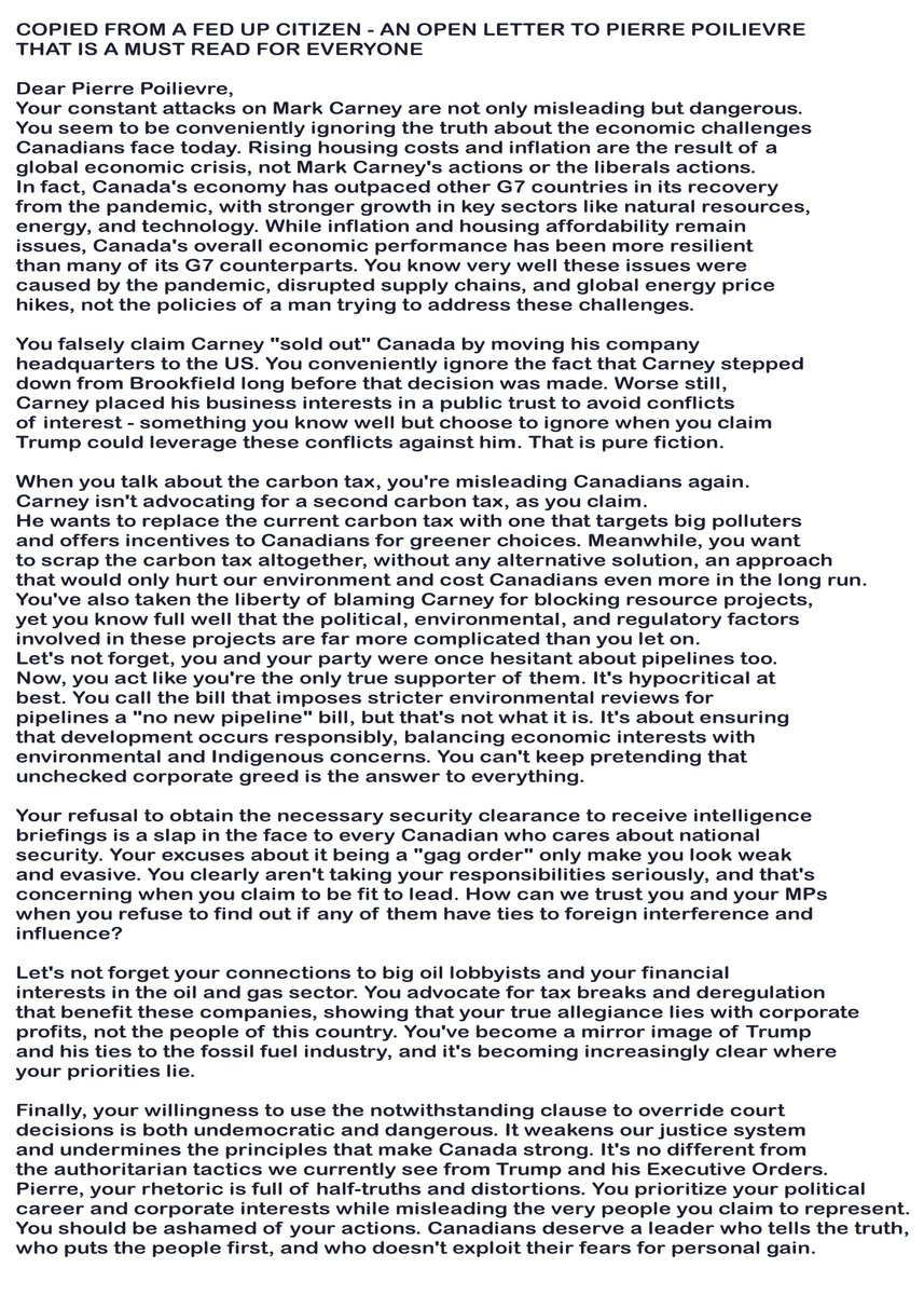 Ian Patton (@5stringboog) on Twitter photo An open letter to <a href="/PierrePoilievre/">Pierre Poilievre</a> that everyone should read. <a href="/MarkJCarney/">Mark Carney</a> <a href="/CharlieAngusNDP/">Charlie Angus</a> <a href="/liberal_party/">Liberal Party</a> <a href="/CPC_HQ/">Conservative Party</a> <a href="/CBC/">CBC</a> <a href="/CTVNews/">CTV News</a> <a href="/GlobalNational/">Global National</a> <a href="/nenshi/">Naheed Nenshi</a> <a href="/LukaszukAB/">Thomas A. Lukaszuk</a> <a href="/MeidasTouch/">MeidasTouch</a> <a href="/NDP/">NDP</a> <a href="/fordnation/">Doug Ford</a> <a href="/ABDanielleSmith/">Danielle Smith</a> An open letter to <a href="/PierrePoilievre/">Pierre Poilievre</a> that everyone should read. <a href="/MarkJCarney/">Mark Carney</a> <a href="/CharlieAngusNDP/">Charlie Angus</a> <a href="/liberal_party/">Liberal Party</a> <a href="/CPC_HQ/">Conservative Party</a> <a href="/CBC/">CBC</a> <a href="/CTVNews/">CTV News</a> <a href="/GlobalNational/">Global National</a> <a href="/nenshi/">Naheed Nenshi</a> <a href="/LukaszukAB/">Thomas A. Lukaszuk</a> <a href="/MeidasTouch/">MeidasTouch</a> <a href="/NDP/">NDP</a> <a href="/fordnation/">Doug Ford</a> <a href="/ABDanielleSmith/">Danielle Smith</a>