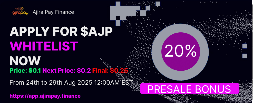 📢APPLY NOW FOR $AJP WHITELIST🔔

⏰Deadline:  29th Aug 12:00 AM EST
💸$0.1 entry price b4 $0.20 &amp; $0.25 in private &amp; public rounds
🚀Launch on <a href="/etherexfi/">Etherex</a> at $0.35 on <a href="/LineaBuild/">Linea.eth</a> b4 $linea tge
🎁20% bonus at whitelist, an additional 10% if you hold $REX, $FOXY, $LPUSS, $LYNX,