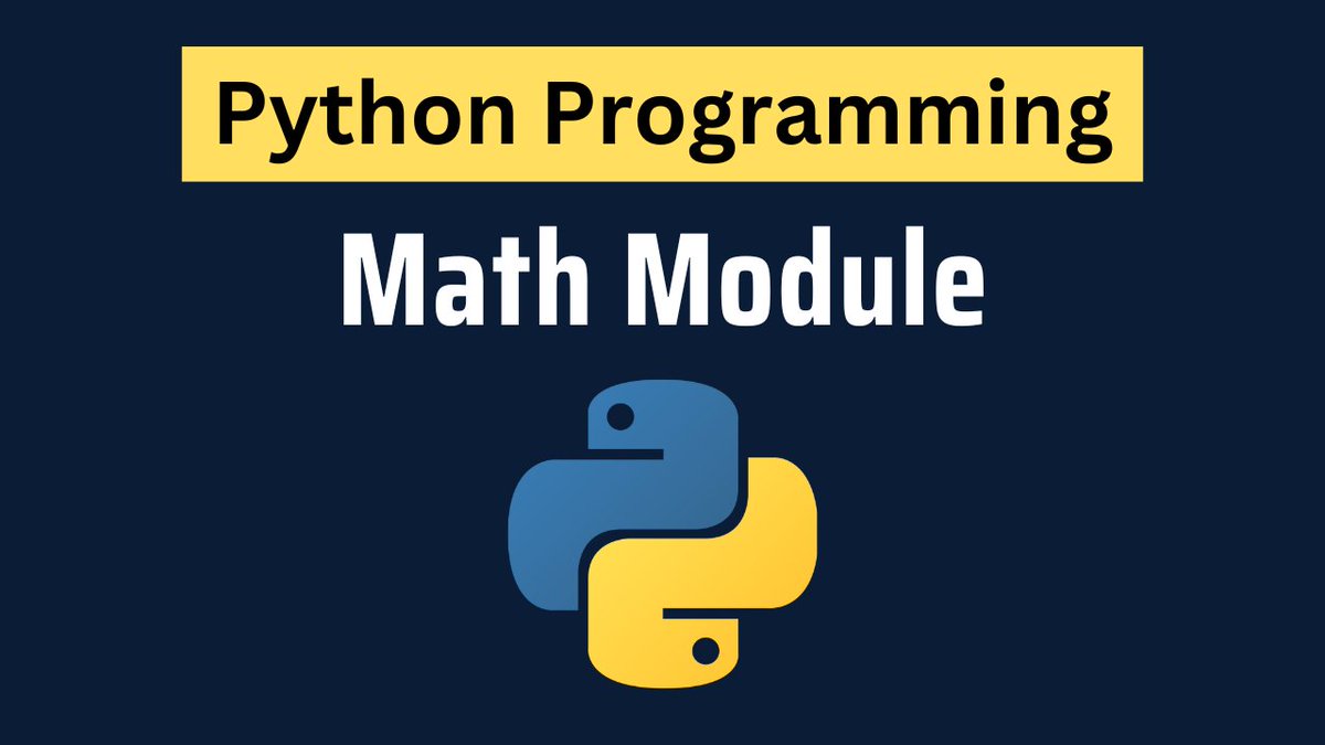 dw_amit's tweet image. Math module in Python - studyopedia.com/python3/python…

Video Tutorial: youtu.be/dfhljiuA7ec

#python #pythontutorial #studyopedia #pythonprogramming