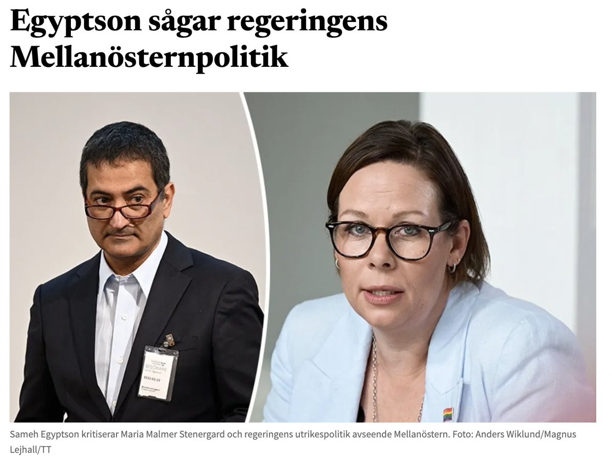 ”Samtidigt som Egypten – historiskt den största försvararen av Palestina – nu undertecknar ett energiavtal med Israel värt 35 miljarder dollar, fastnar den svenska regeringen i interna konflikter om ekonomiska straffåtgärder mot Israel”
Tuff kritik från forskaren och