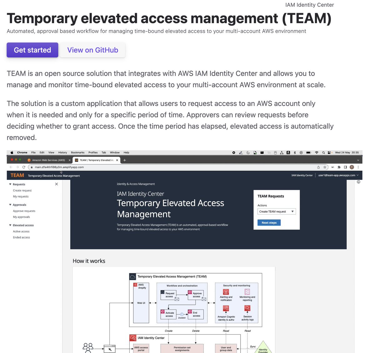 TIL: AWS has a solution for giving developers admin permissions called TEAM (Temporary Elevated Access Management).

It is a serverless React application which lets you:
- request admin permissions
- schedule revoking of permissions
- log all API activities with CloudTrail
- …