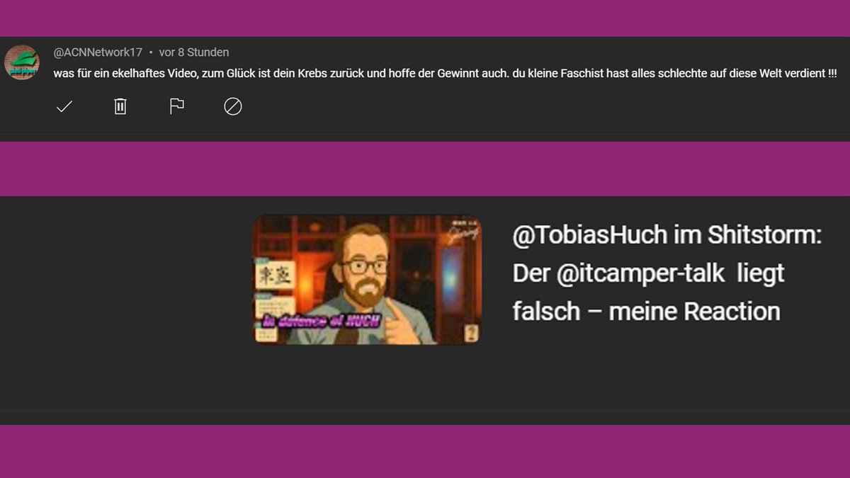GonBerry (@gongonreact) on Twitter photo youtu.be/eIzjwZSAyrA
Ich Pinne den Kommentar mal für euch unter das Video.
<a href="/TobiasHuch/">Tobias Huch</a> da sehen wir mal wieder einen der "Guten". youtu.be/eIzjwZSAyrA
Ich Pinne den Kommentar mal für euch unter das Video.
<a href="/TobiasHuch/">Tobias Huch</a> da sehen wir mal wieder einen der "Guten".