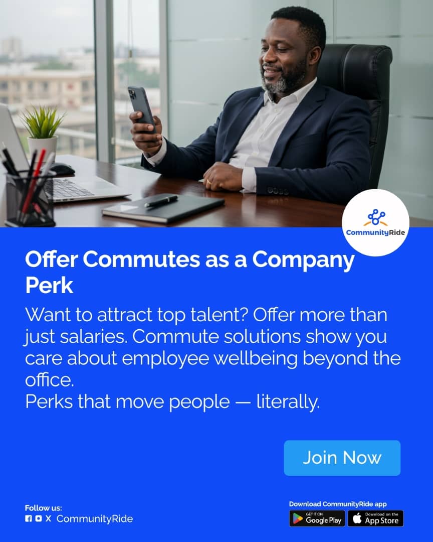 CommunityRideNG's tweet image. 🚘✨ Work Perks That Move People...

Top talent isn’t just attracted by salaries. They’re drawn to companies that care about their daily journey. With CommunityRide, your staff get stress-free commutes that boost punctuality, morale, and productivity.
#CommunityRide #BBNaija